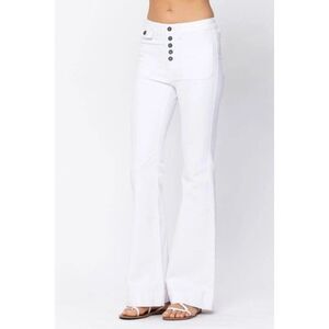 NWT Judy Blue White JB88215 High Waist Flare Fit Jeans Pants Womens 5/27